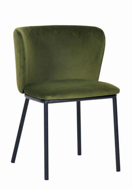 x2 Mandy Green Velvet Dining Chair