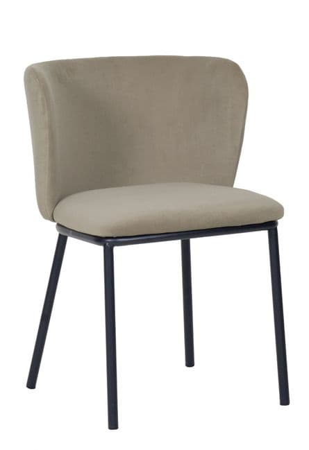 x2 Mandy Velvet Dining Chair Light Grey