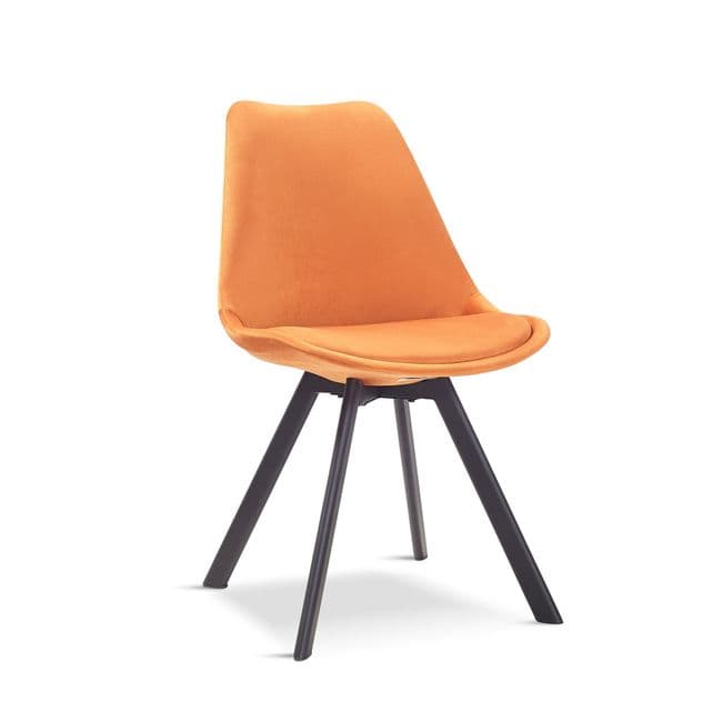 x4 Mmilo Velvet Tulip style Dining Chair-Orange